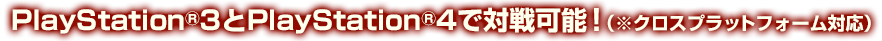 PlayStationR3とPlayStationR4で対戦可能!(※クロスプラットフォーム対応)