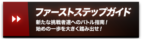 ファーストステップガイド 新たな挑戦者達へのバトル指南！始めの一歩を大きく踏み出せ！